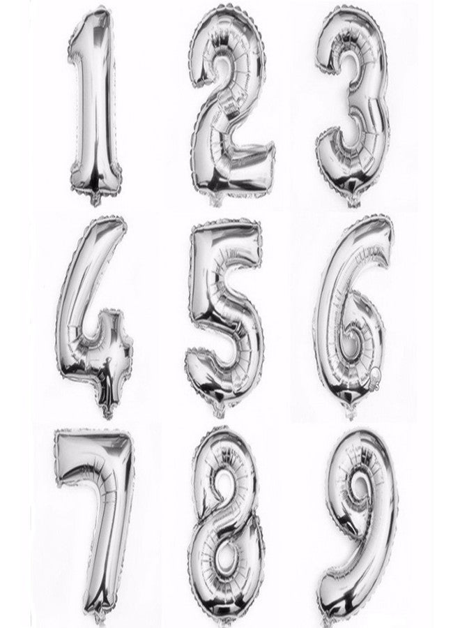 AMFIN® 17 inch 8 Number Foil Balloon, Birthday Decoration Items - Silver - Image 3